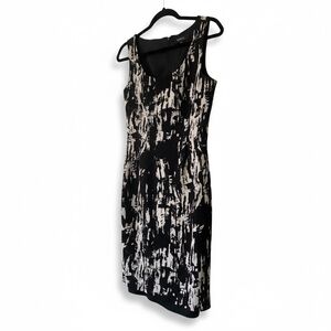 Metrostyle Monochrome Abstract Midi Dress